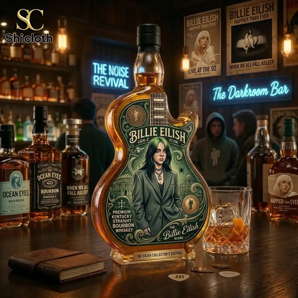 Billie Eilish Guitar Legends Whiskey Tennessee Whiskey Bottle