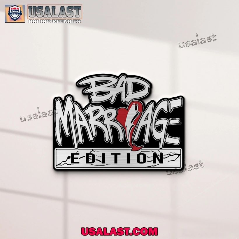 Bad Marriage Rock Edition 3D Engraved Car Emblem Sticker