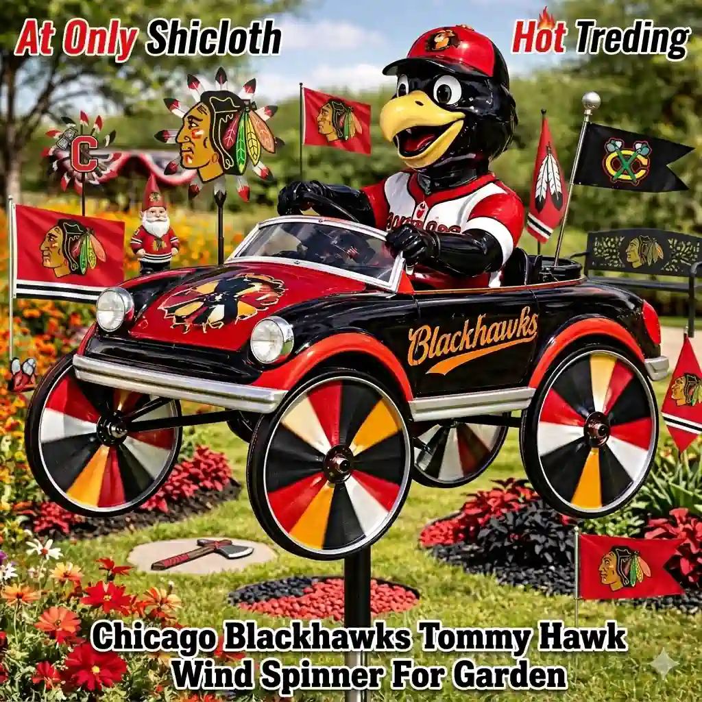 Chicago Blackhawks Tommy Hawk Wind Spinner For Garden