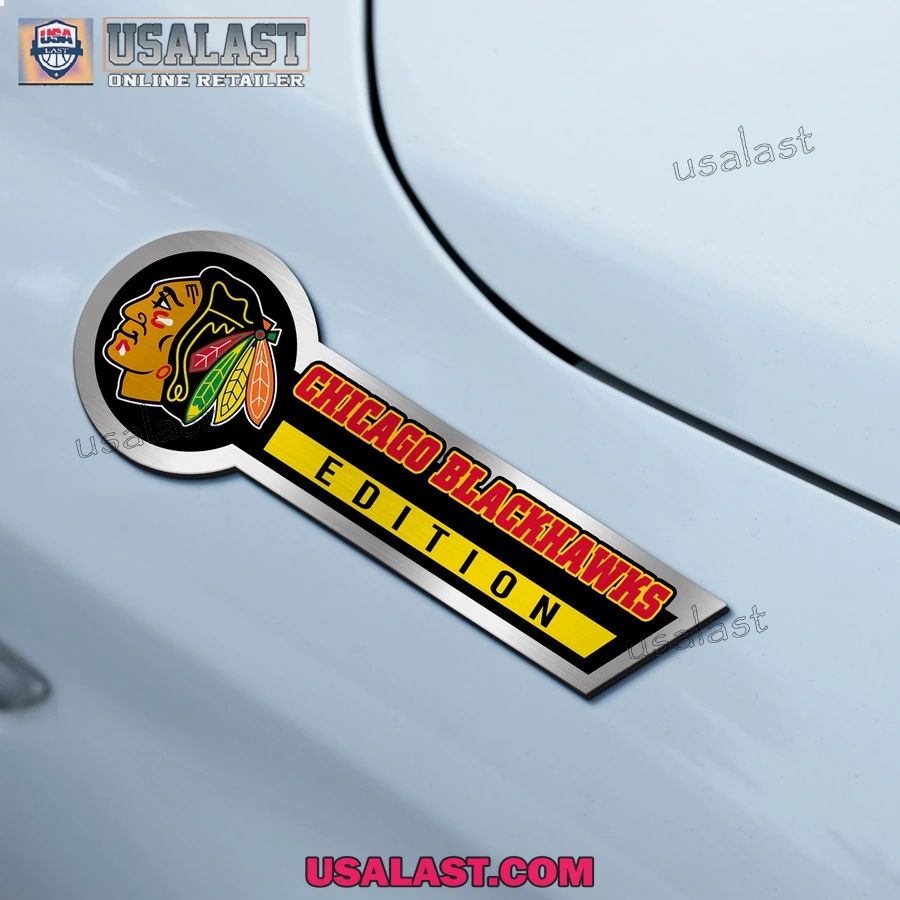 Chicago Blackhawks Edition 3D Engraved Car Name Emblem