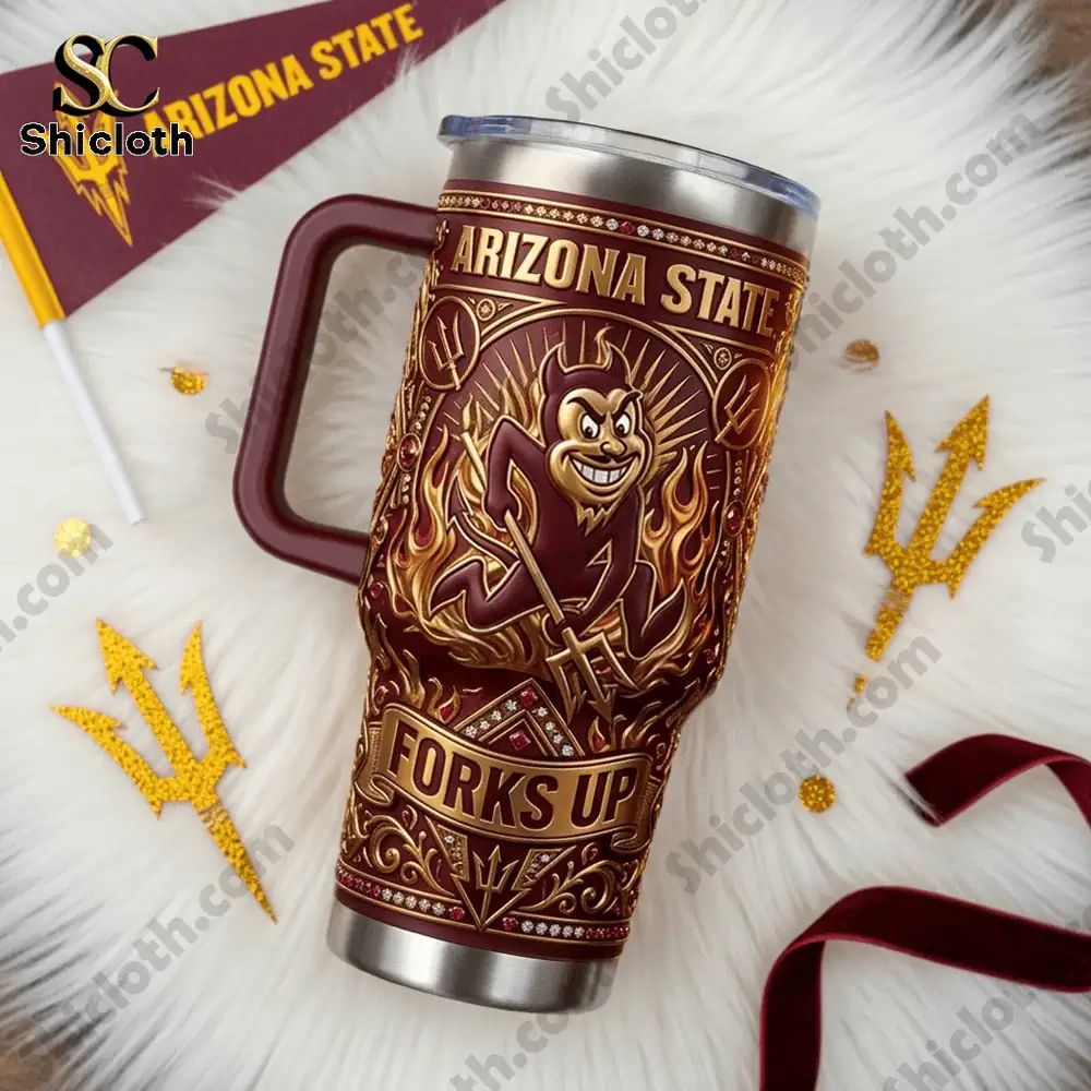 Arizona State Sun Devils “Forks Up” Desert Inferno 40oz Tumbler
