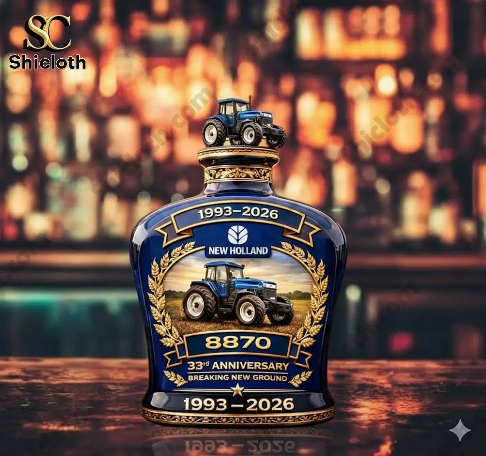 New Holland 8870 Tractor 33rd Anniversary Whiskey Bottle