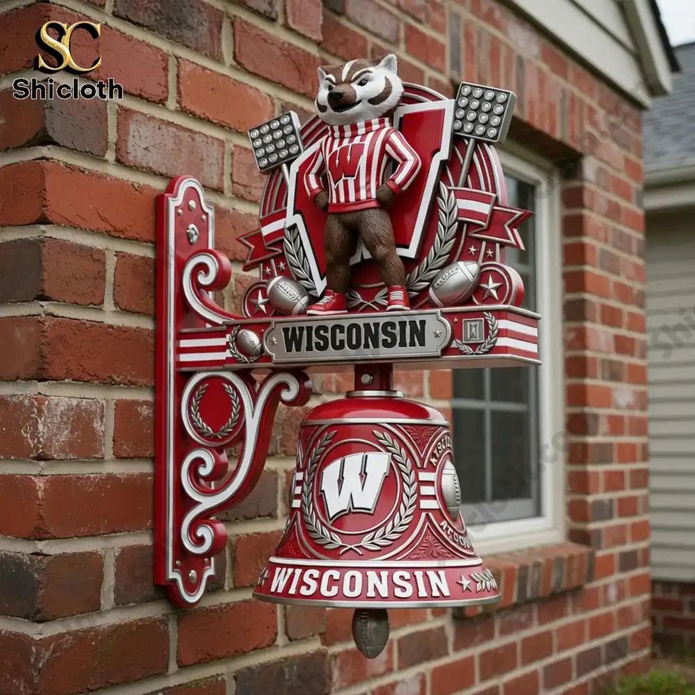 Wisconsin Bucky Badger Premium Wall Bell