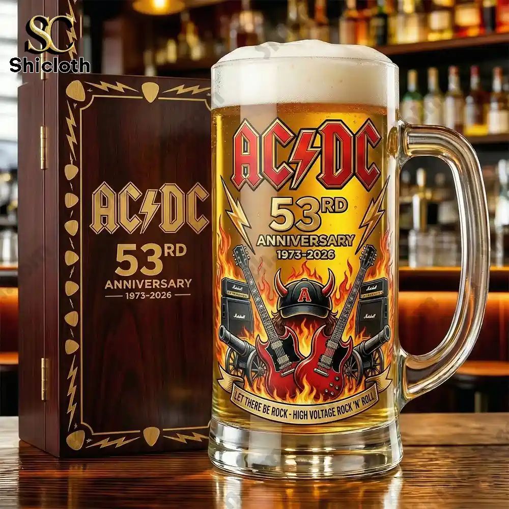 Acdc High Voltage Rock N Roll 53Rd Anniversary Beer Glass