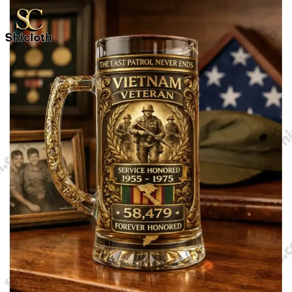 Vietnam Veteran 1955-1975 Commemorative Beer Glass
