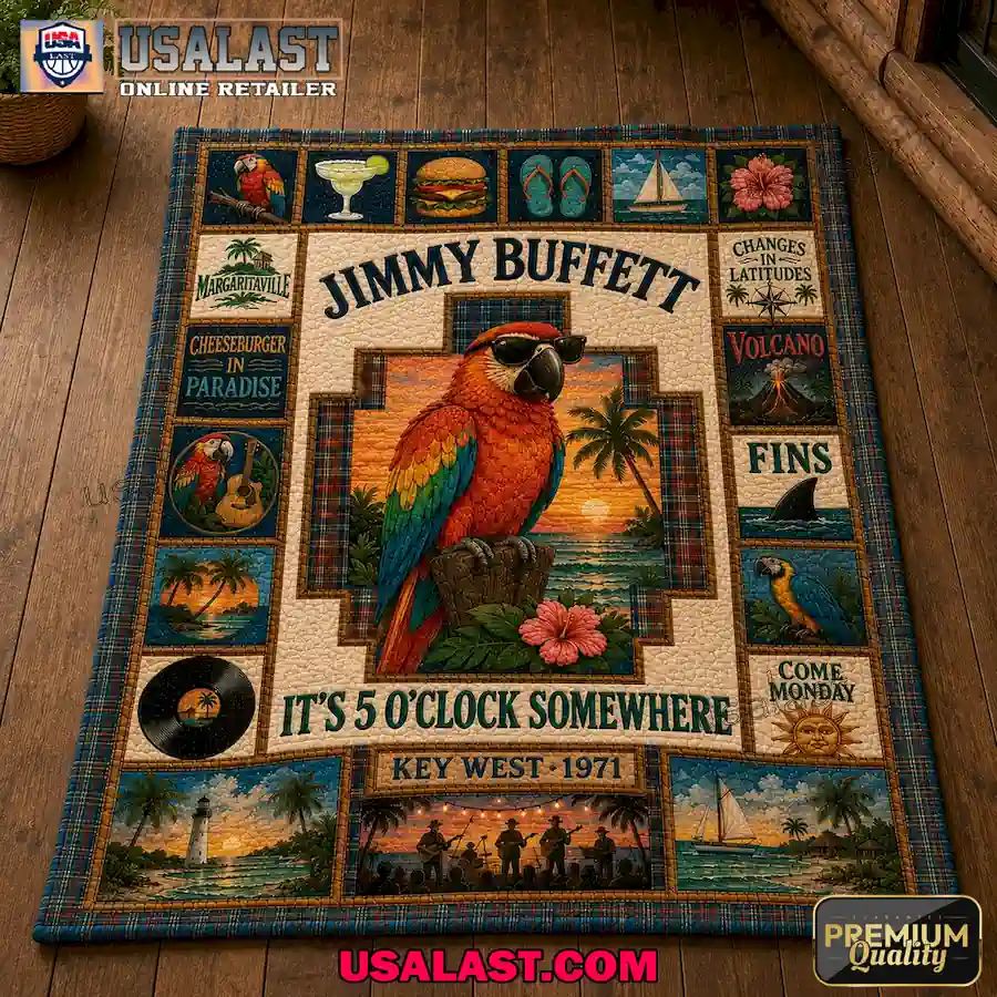 Jimmy Buffett Parrot Margaritaville Quilt Blanket