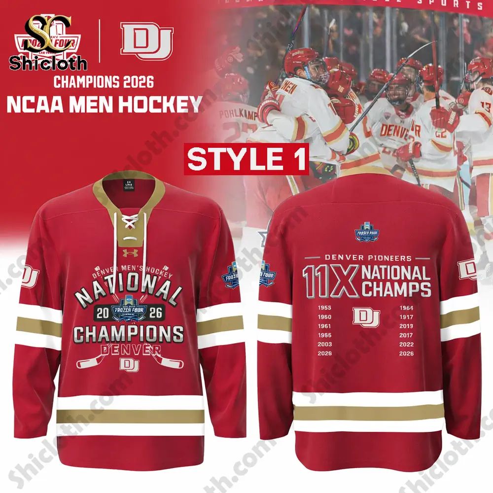 Denver Pioneers Men’s Hockey 2026 National Champions Hockey Jersey