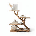 Handcrafted Driftwood Bookcase Nightstand – Rustic Tree Branch Design