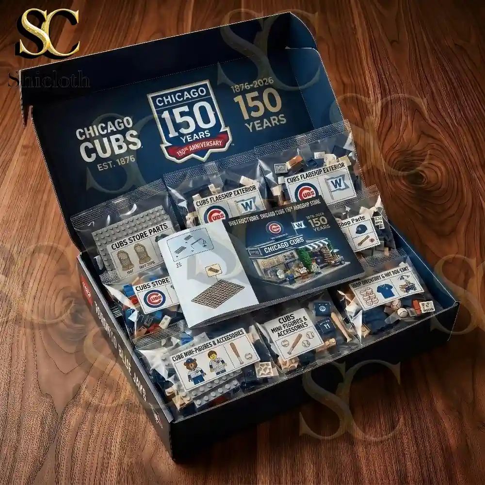 Chicago Cubs 150th Anniversary Collection Building Blocks Set