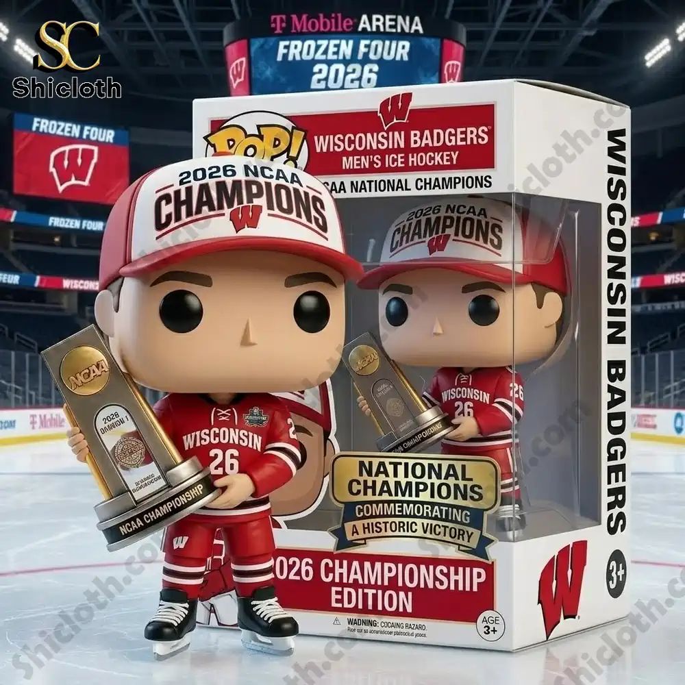 Wisconsin Badgers 2026 NCAA Men’s Ice Hockey Champions Commemorative Pop! Figure