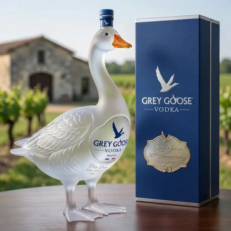 Grey Goose 30th Anniversary Bottle And Glass Combo Set