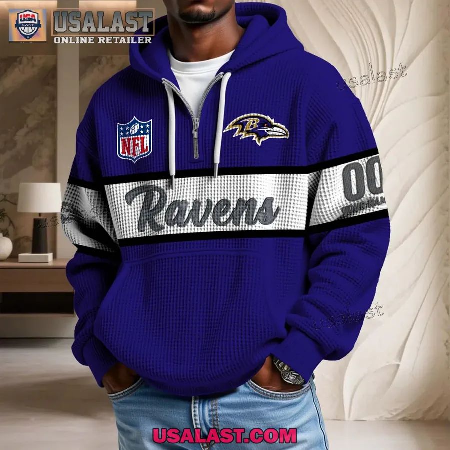 Baltimore Ravens Waffle Half Zip Hoodie