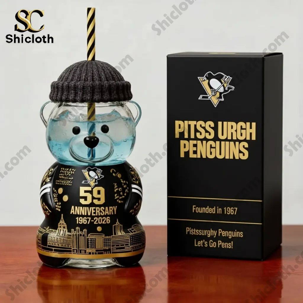 Pittsburgh Penguins 59th Anniversary Bear Bottle – Limited Edition (1967-2026)