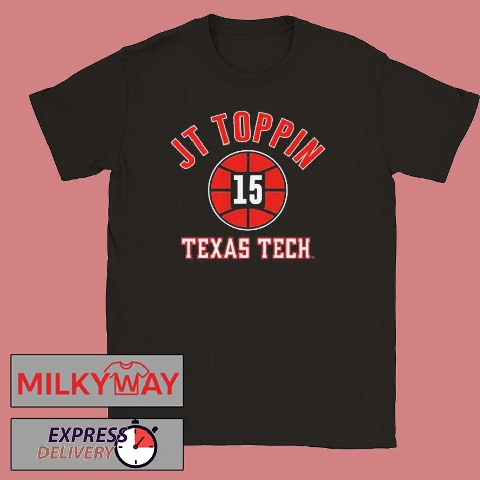Texas Tech Basketball Jt Toppin Name Number Ball T-shirt