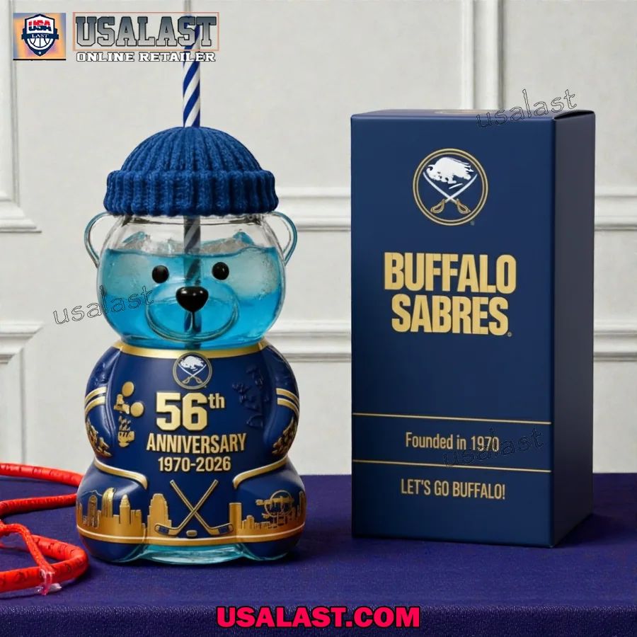 Buffalo Sabres 56th Anniversary Collectible Bear Glass Cup