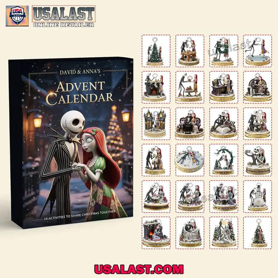 Personalized Jack And Sally Couple Advent Calendar Christmas Gift Box