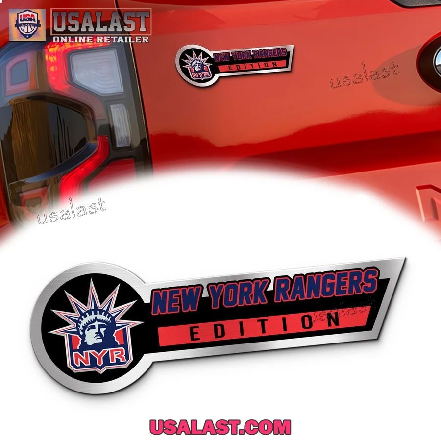 New York Rangers Edition 3D Engraved Car Name Emblem