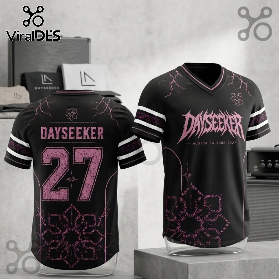 Dayseeker Black and Pink 2027 Australian Tour Football Jersey