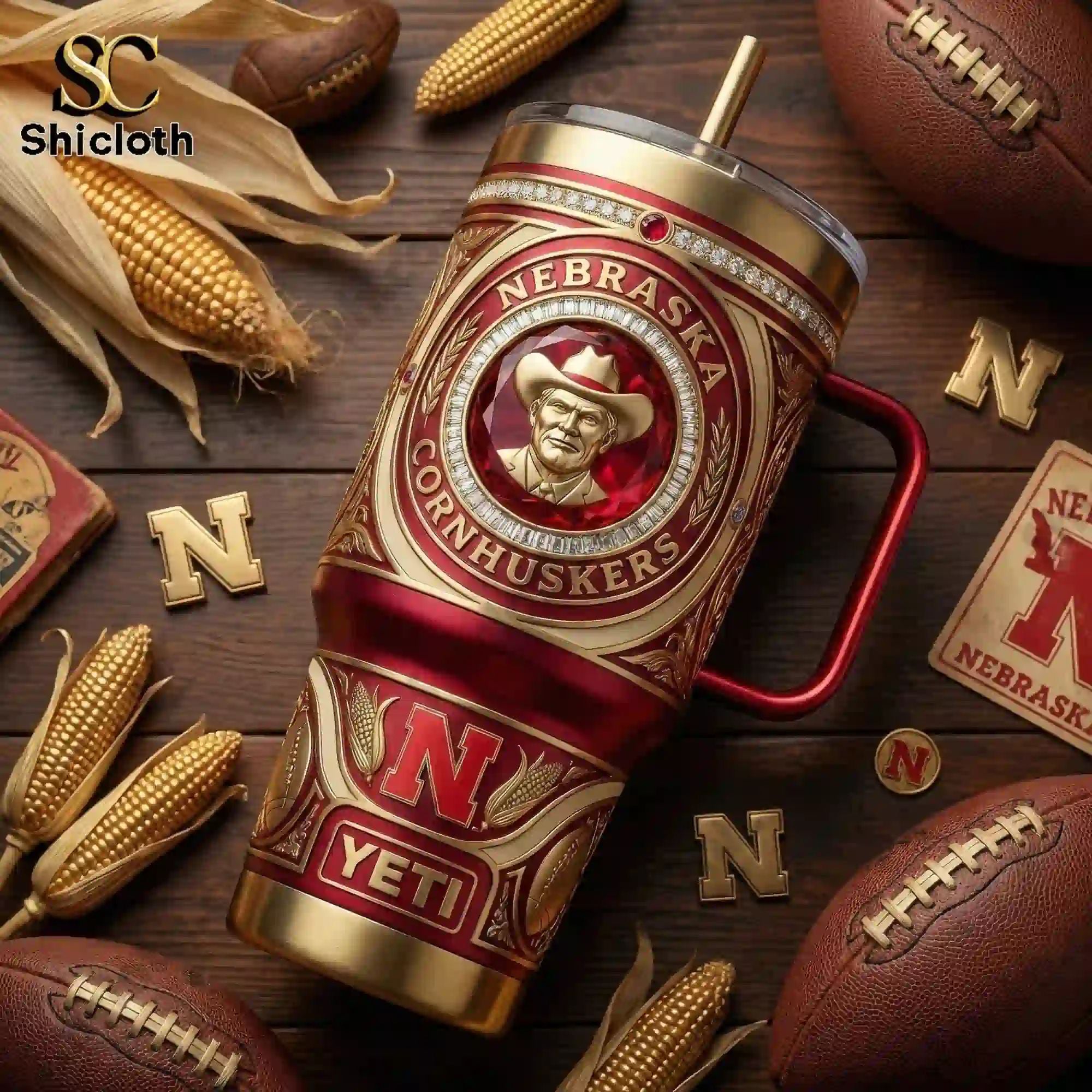 Nebraska Cornhuskers Go Big Red 40oz Tumbler With Handle