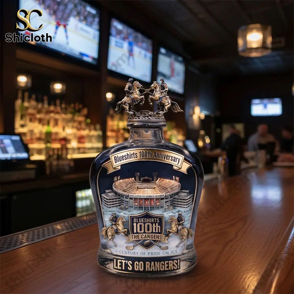 New York Rangers Blueshirts 100Th Anniversary Commemorative Whiskey Bottle