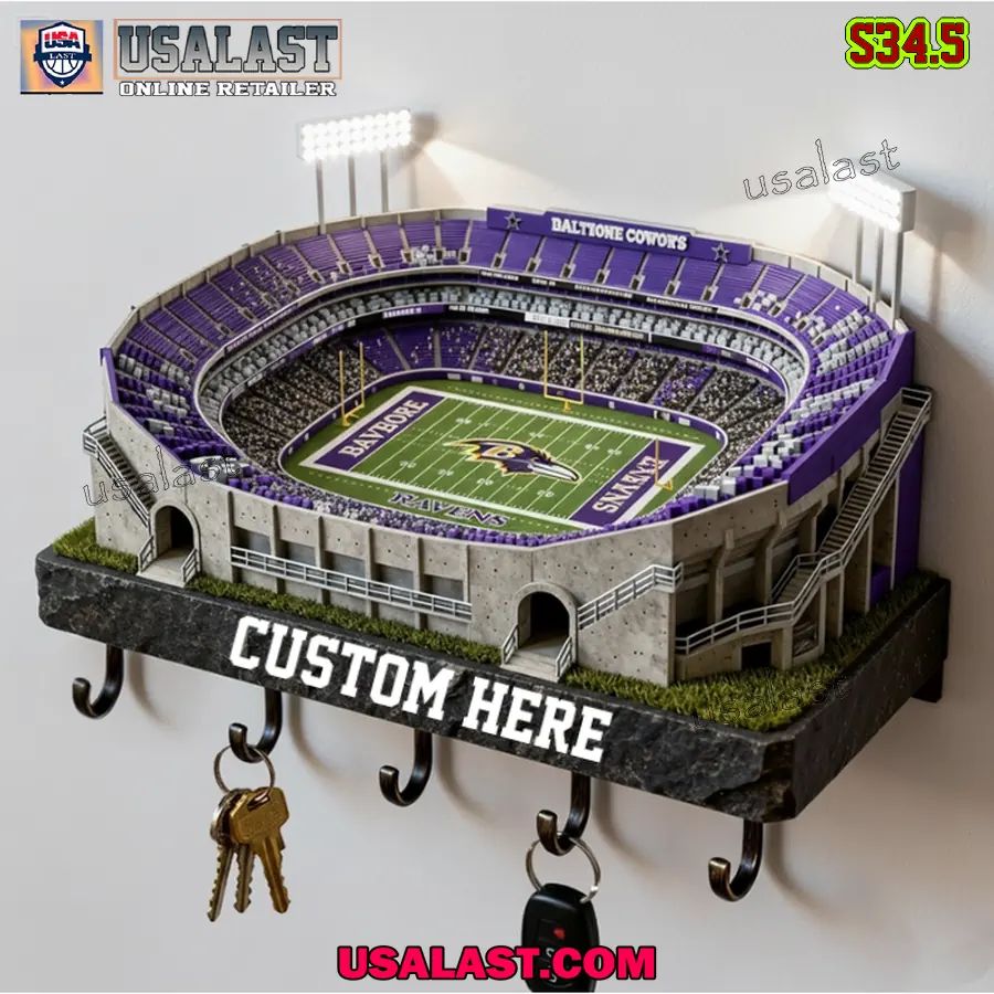 Baltimore Ravens Sports Stadium Key Hooks, Key Holder