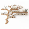 Handcrafted Tree Branch Bookshelf – Solid Wood Wall-Mounted Display