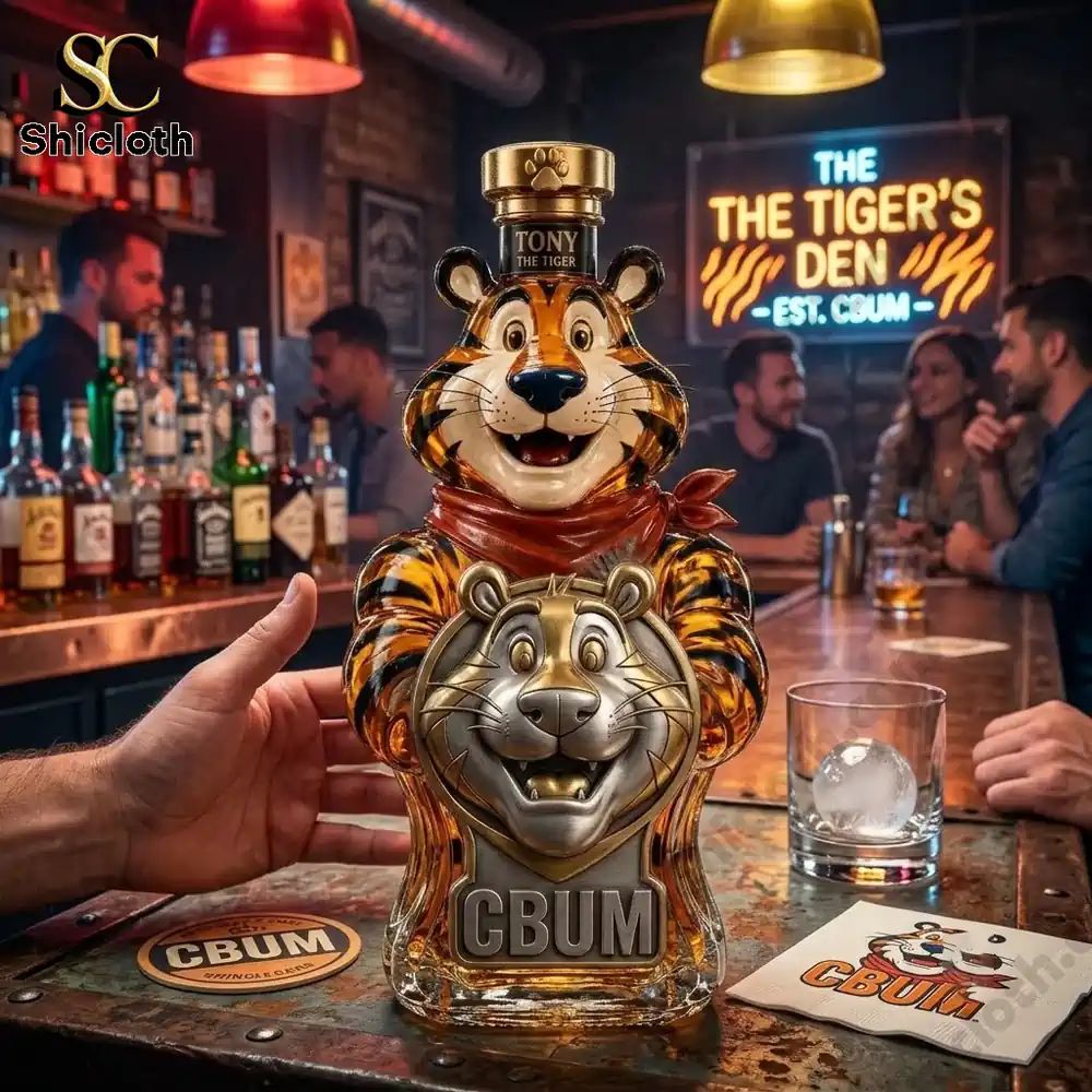 Tony the Tiger Kellogg?s Frosted Flakes Chris Bum Whiskey Bottle