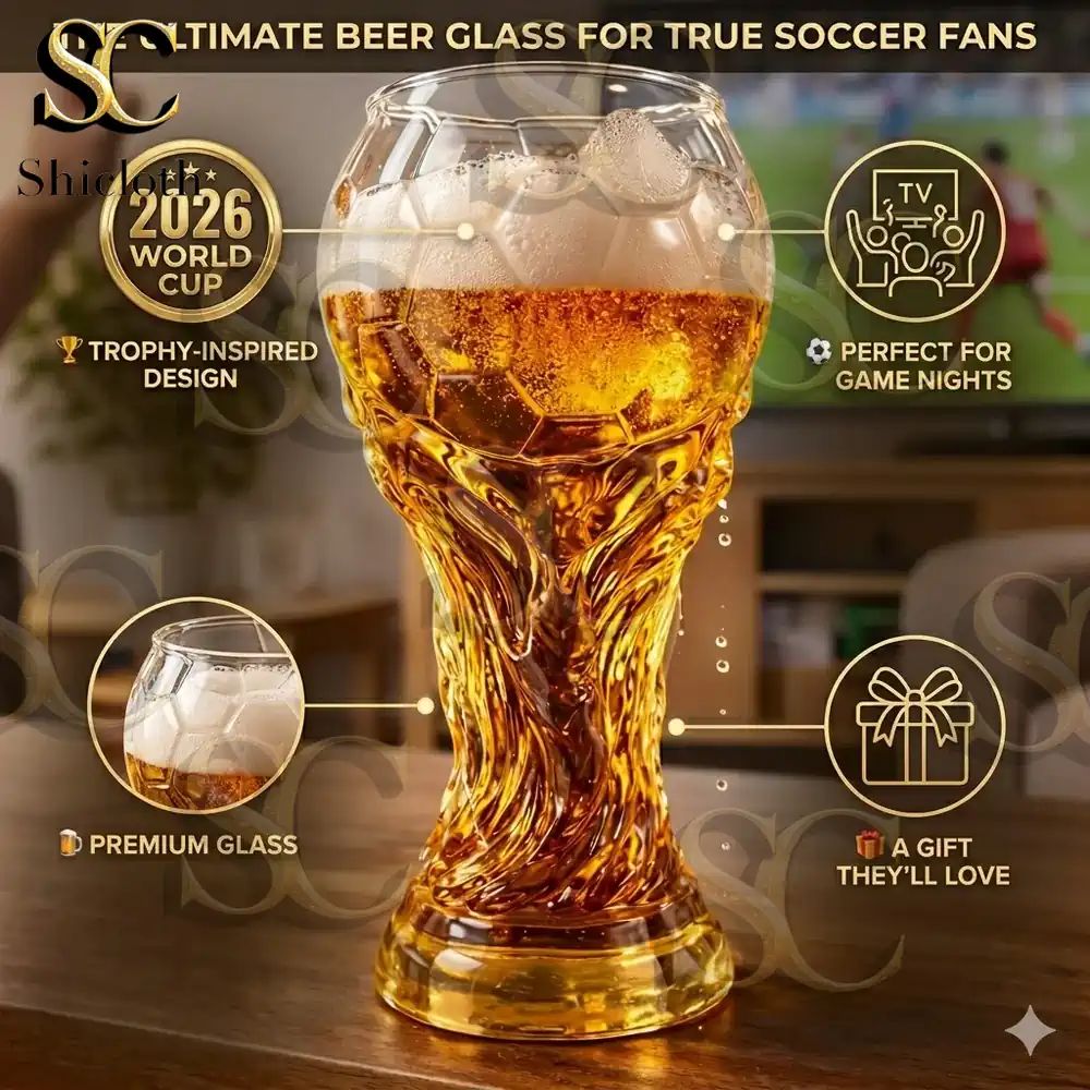 America World Cup 2026 Football Trophy Beer Glass