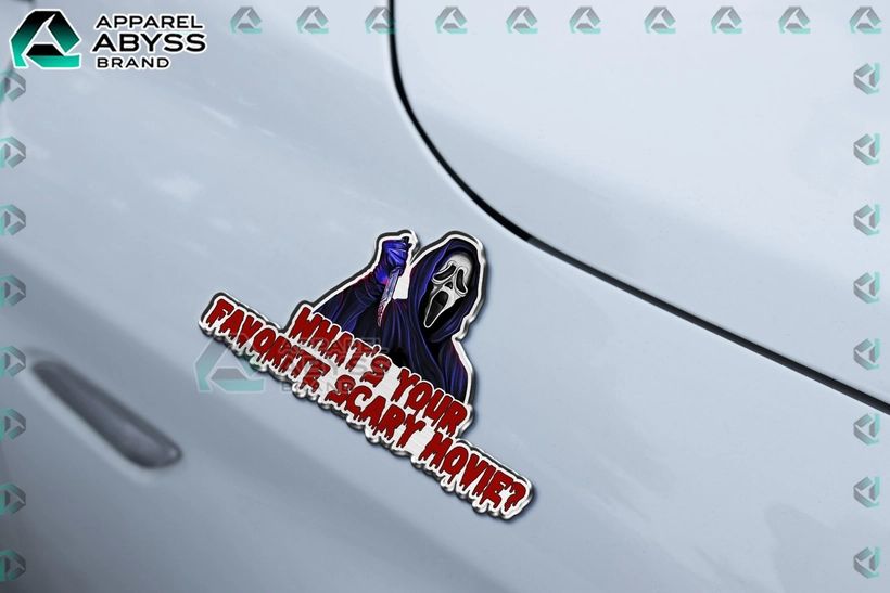 Ghostface Halloween Edition 3D Car Name Emblem Sticker