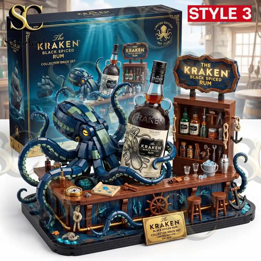 The Kraken Black Spiced Rum Building Set