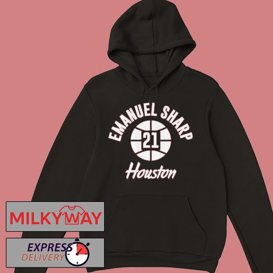 Houston Basketball Emanuel Sharp Name Number Ball T-shirt