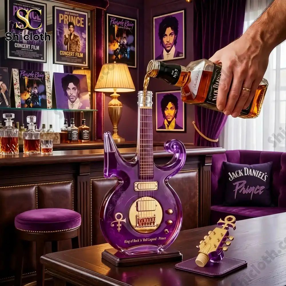 Purple Music Legend Guitar Shaped Collectible Bottle
