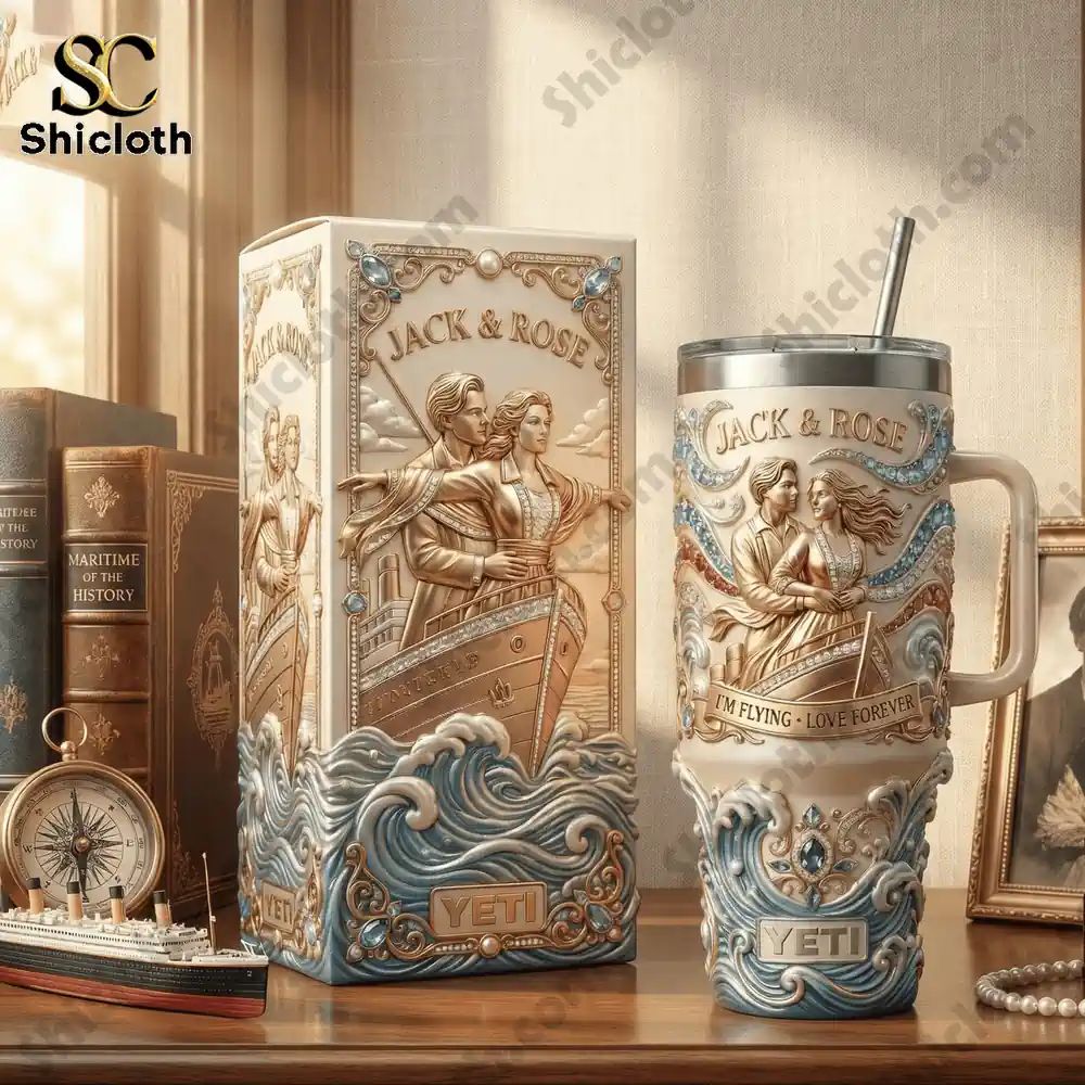 Titanic Jack & Rose Im Flying Love Forever Happy Valentina Day Tumbler