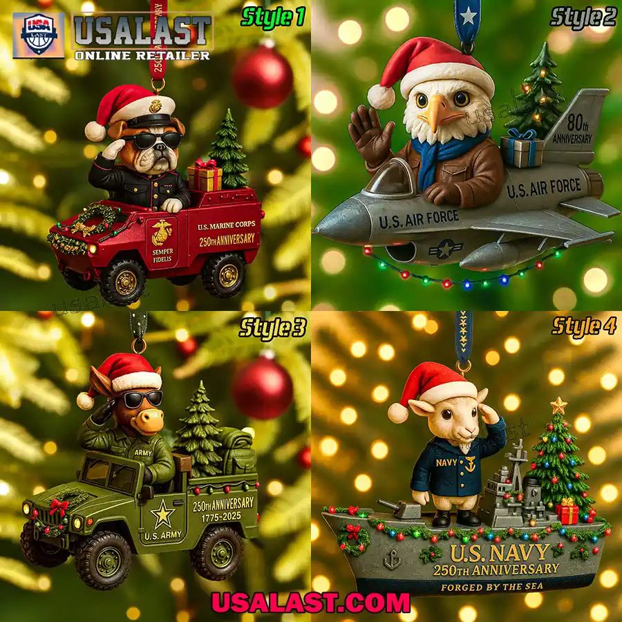 US Military Mascots Edition Christmas Ornament