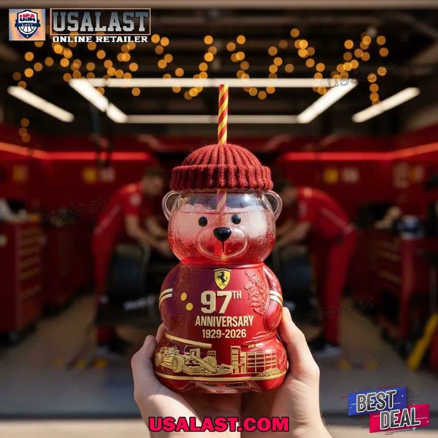 Scuderia Ferrari 97th Anniversary Bear Glass Cup