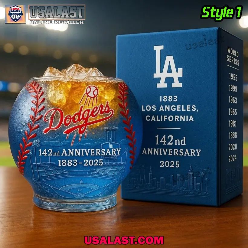 Los Angeles Dodgers 142nd Anniversary Wine Glass