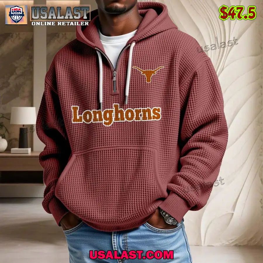 Texas Longhorns Waffle Half Zip Hoodie