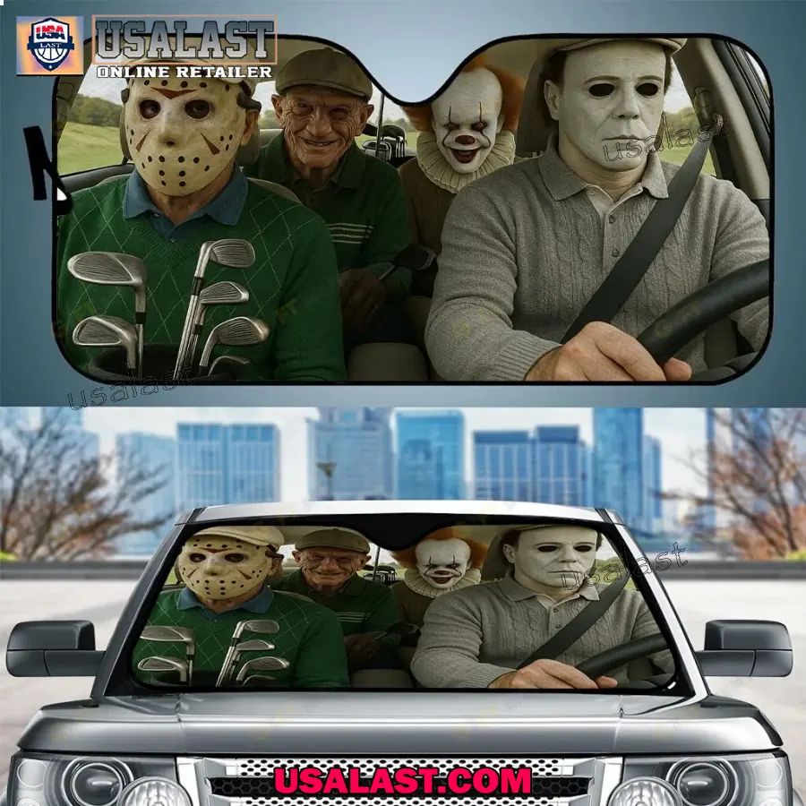 Golf Horror Movie Characters Car Sunshade, Car Windshield Cover