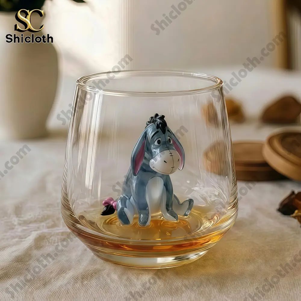 Handmade The Pooh Glass Cup