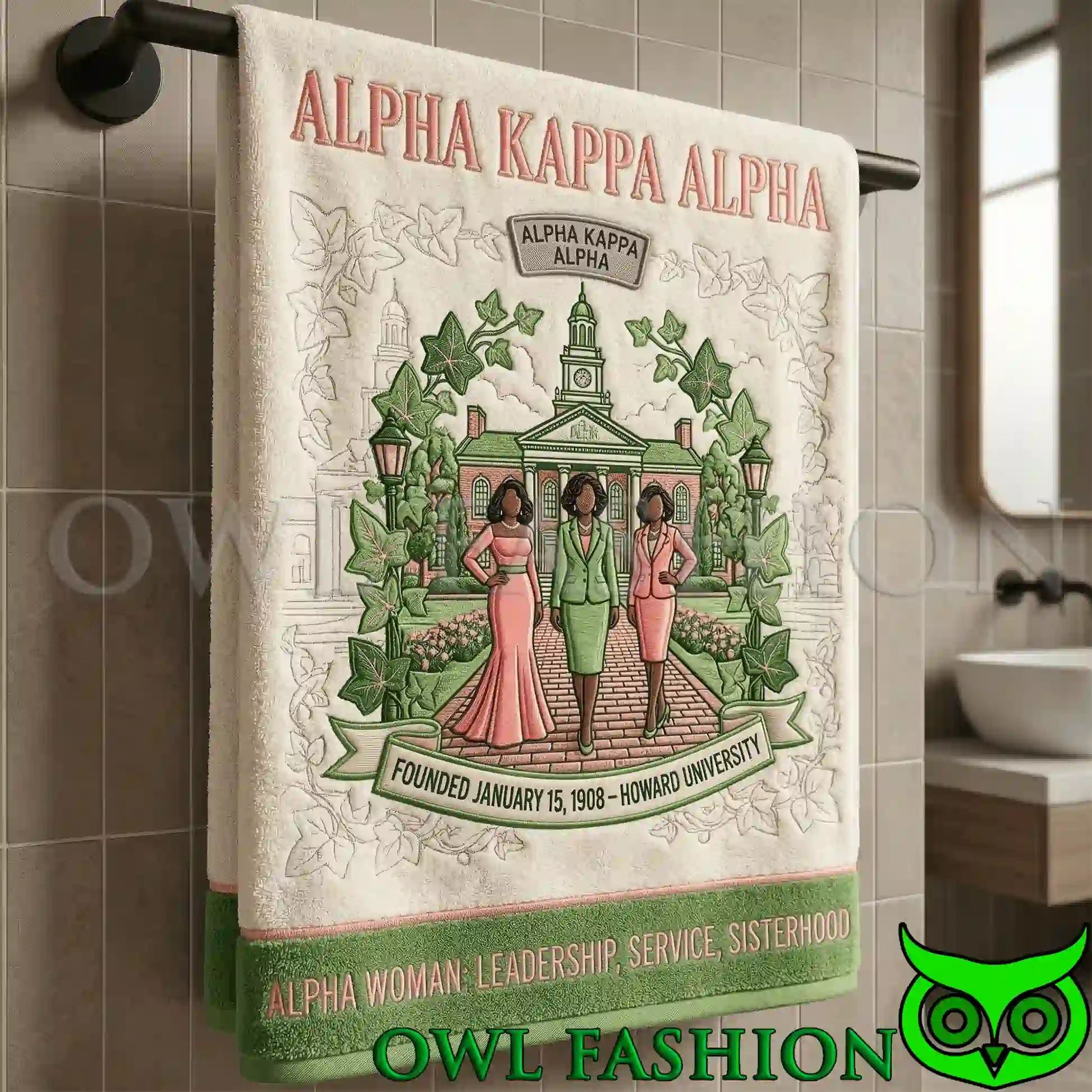 Alpha Kappa Alpha Premium Bath Towels
