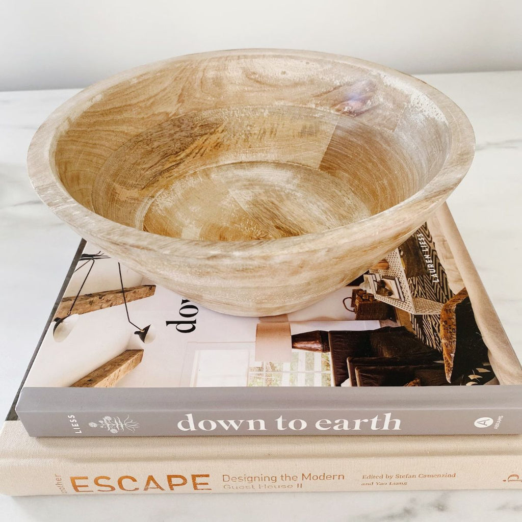 Rustic Natural Wood Bowl – Multifunctional Storage & Décor