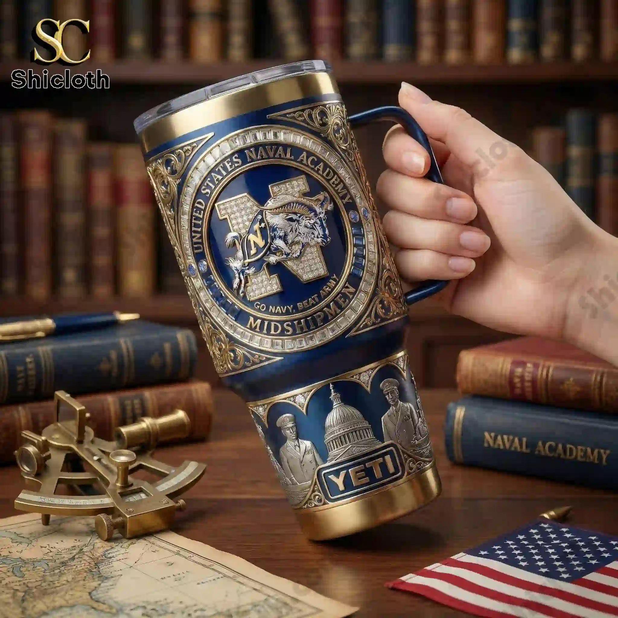Navy Midshipmen 40oz Tumbler With Handle