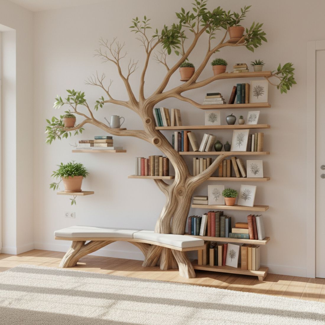 Handcrafted Tree Branch Shelf – Functional Art for Your Walls