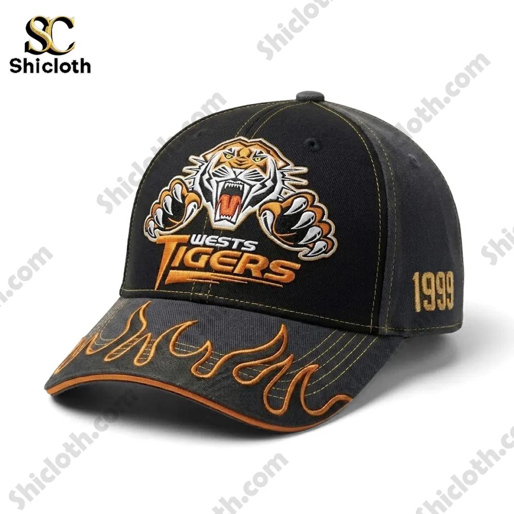 Wests Tigers 1999 Flame Design Embroidered Baseball Cap
