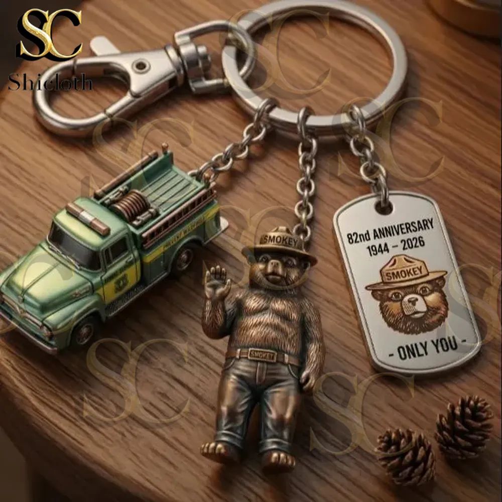 Smokey Bear 82nd Anniversary Commemorative Keychain