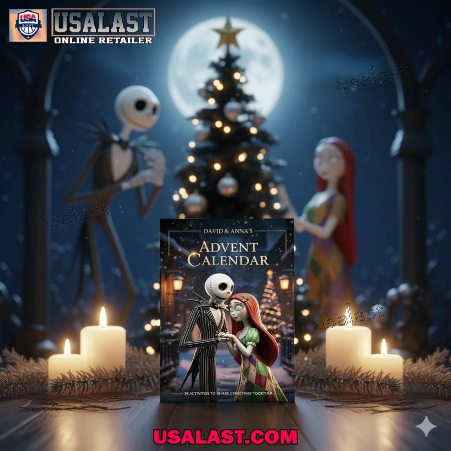 Personalized Jack And Sally Couple Advent Calendar Christmas Gift Box