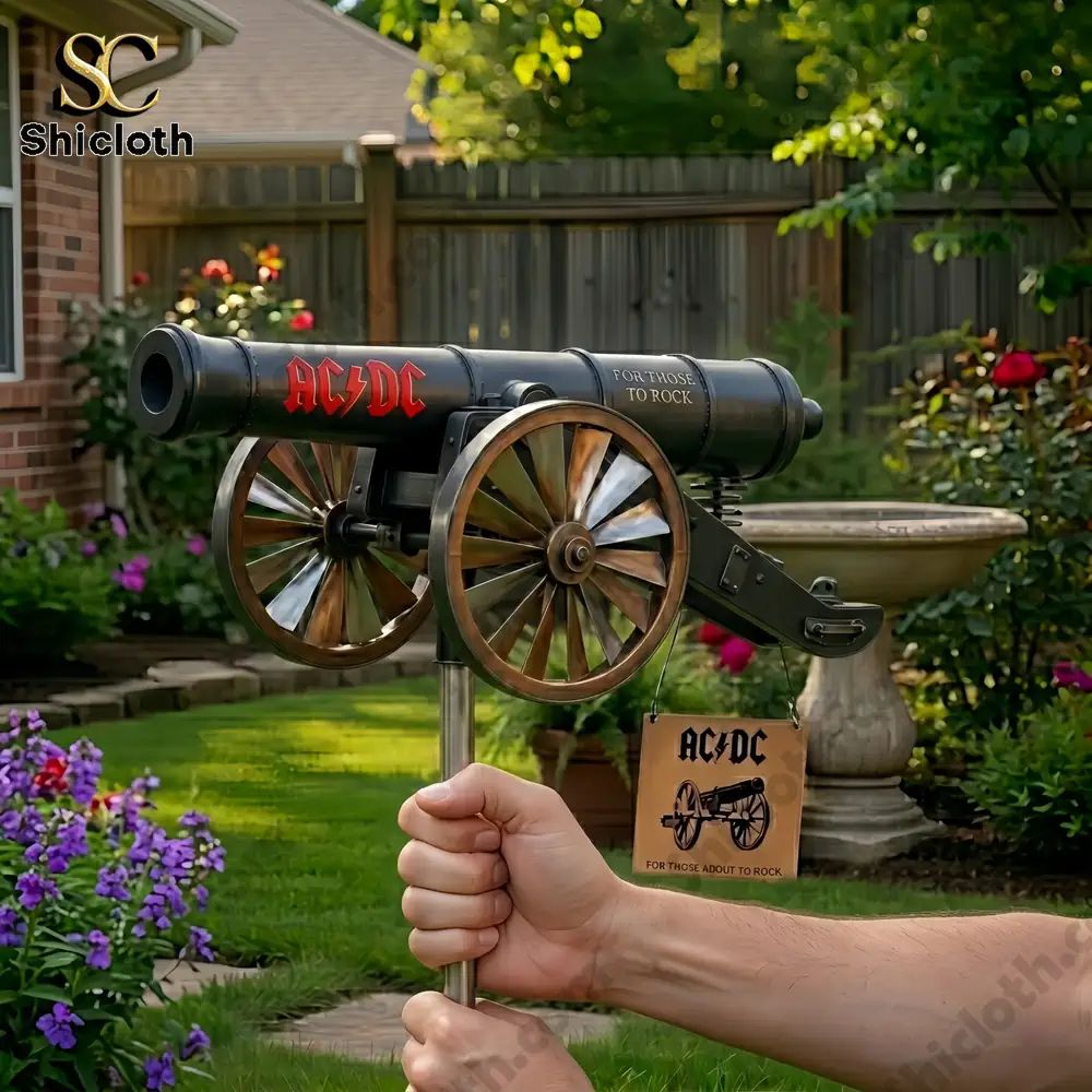 ACDC Band For Those About to Rock Cannon Wind Spinner For Garden