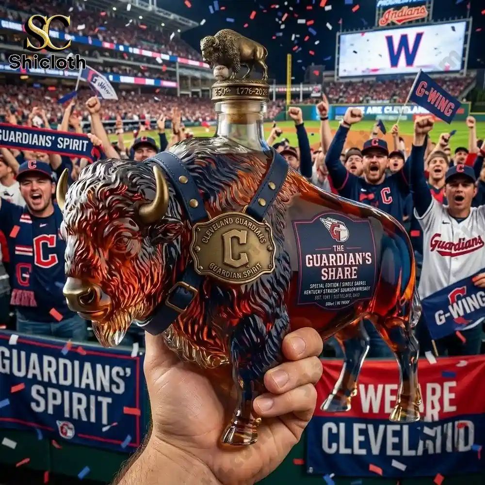 Bison Spirit BuffaloTrace x Cleveland Guardians Limited Whiskey Bottle