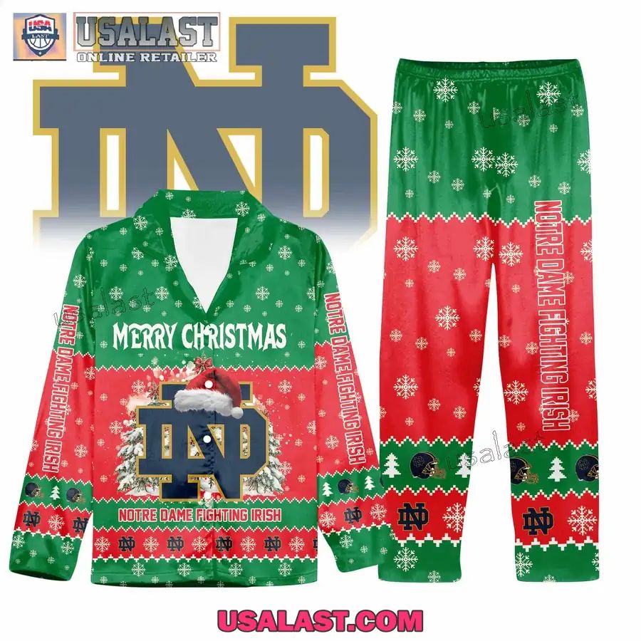 Notre Dame Fighting Irish Button Pajamas Set