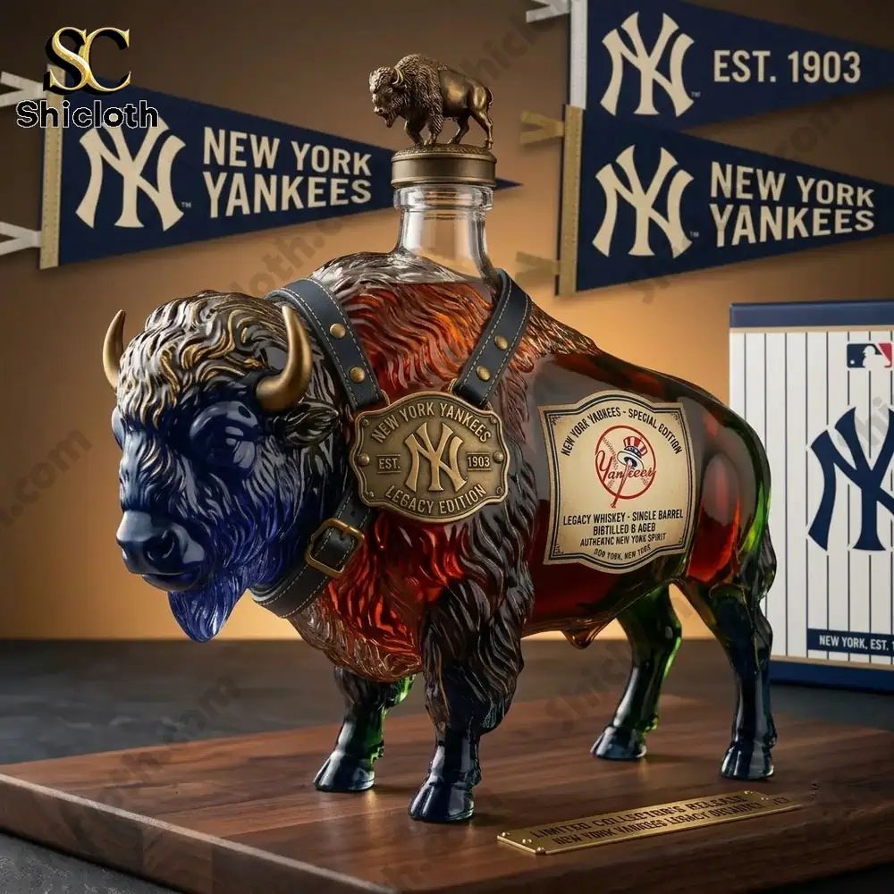 Bison Spirit BuffaloTrace x New York Yankees Limited Edition Whiskey Bottle